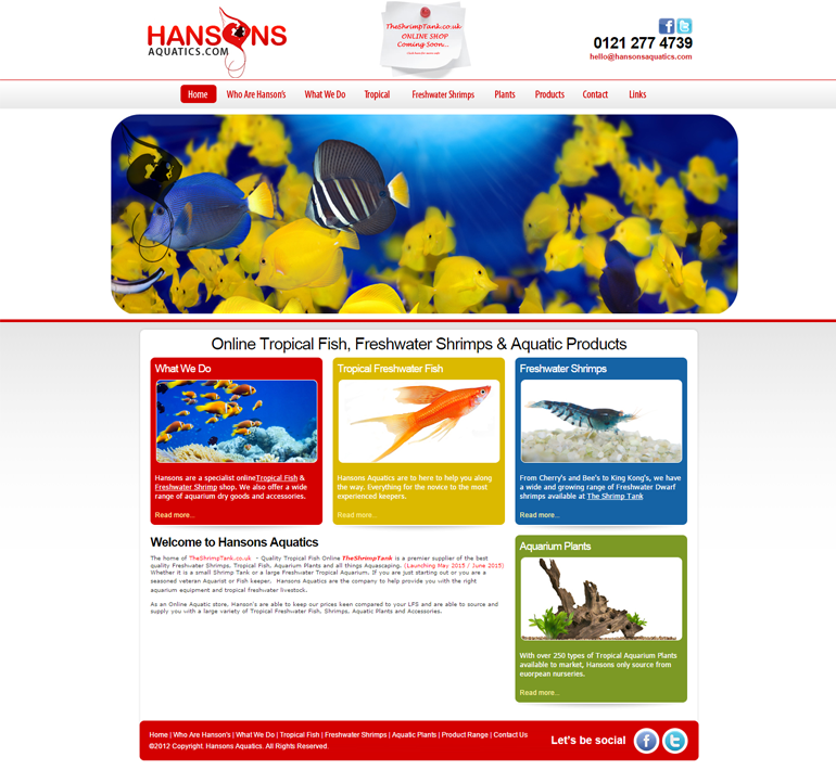 Website - Hansons Aquatics